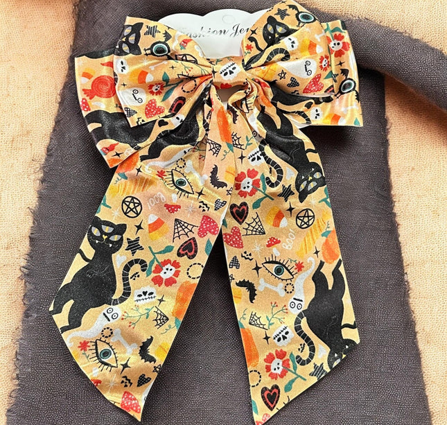 12 Moños Halloween Estampados $6.75 c/u