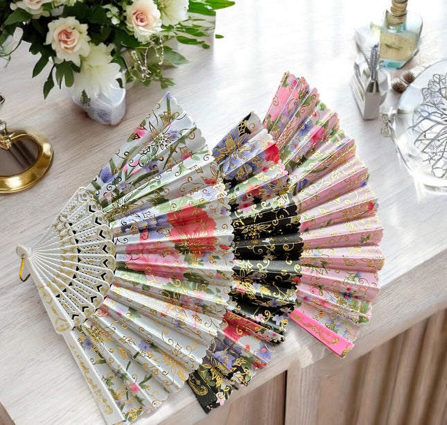12 Abanicos Colores Decorados $15. c/u