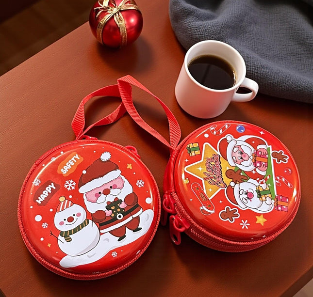 12 Monederos Navideños Circulares Metalicos con Cierre  $13.55 c/u