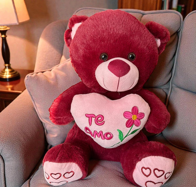 Oso de Peluche Corazon "Te Amo" Colores