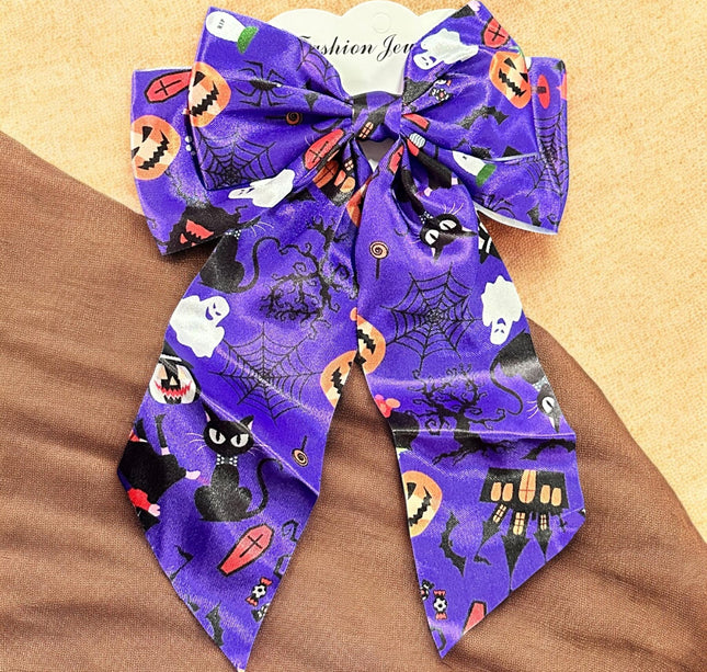12 Moños Halloween Estampados $6.75 c/u