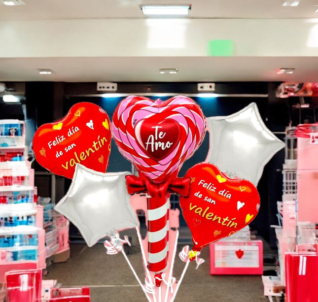 12 Sets de 5 Globos "San Valentin" de Figuras $23 c/u