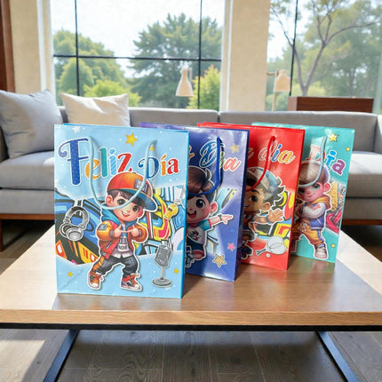 12 Bolsas para Regalo "Feliz Dia" $5.9 c/u