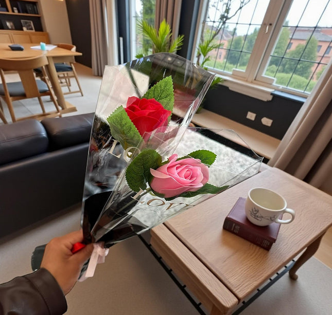 10 Rosa Individual Envuelta Regalo $13 c/u