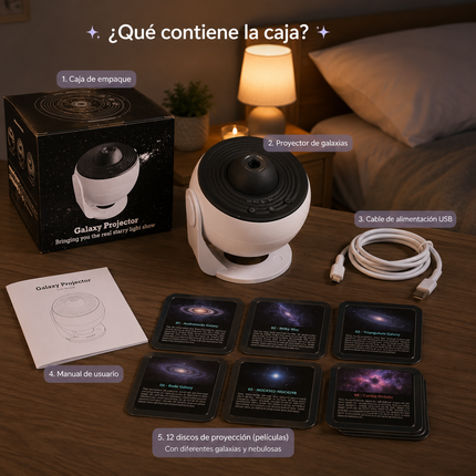 Proyector Galaxias Ajustable Con 12 Cartuchos Intercambiales