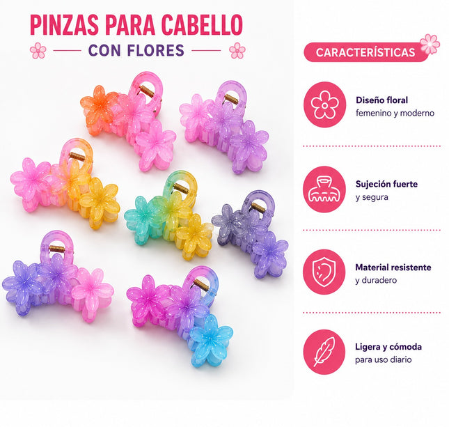 12 Pinzas Hawainas Triples Difunimadas $10 c/u