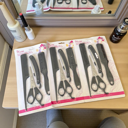 12 Sets de Cabello, Peines Tijera y Navaja $18 c/u
