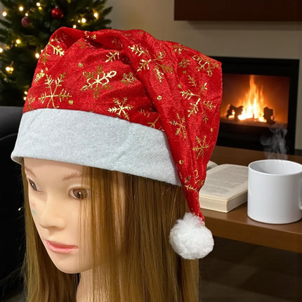 12 Gorros Navideños con Estampado Dorado y Plateado $13.54 c/u