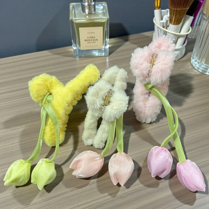 12 Pinzas Peluche con Tulipanes $12 c/u