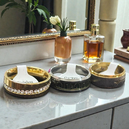 100 Anillos Acero Inoxidable Colores/Relieves Hombre $5.9 c/u