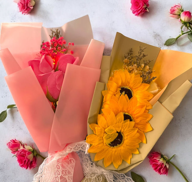 3 Regalo Flores en Bolsa Decoradas $59 c/u