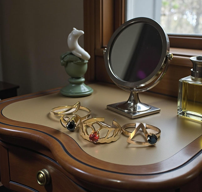 100 Anillos Acero Inoxidable con Pedreria $6.9 c/u