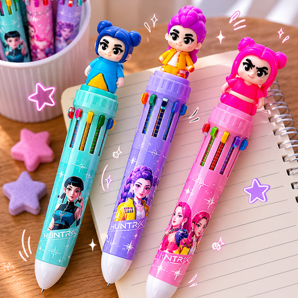 36 Lapiceros Guerreras K-Pop Multitintas con Figura 3D $9.5 c/u