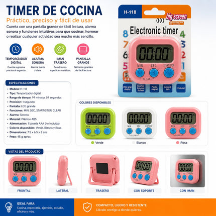 Exclusivo Tienda en linea 💥💎3 Timer para Cocina Electronico $38 c/u