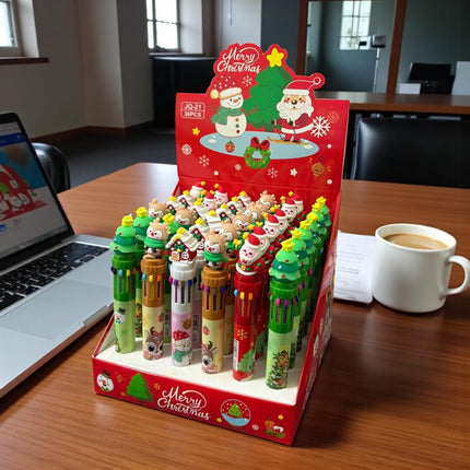 36 Plumas Navideñas Multitintas $13.20 c/u