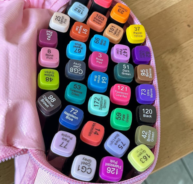 Estuche "Tralalero" de 36 Plumones Doble Punta