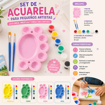 6 Acuarela Colores con Pinceles y Pintura $18 c/u