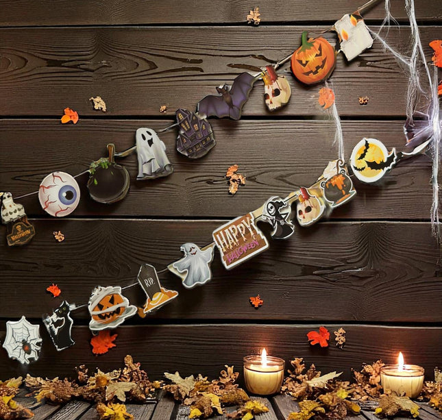 6 Guirnaldas "Happy Halloween" Letras $19 c/u