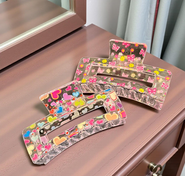 12 Pinzas para Cabello San Valentin Corazones $6.2 c/u