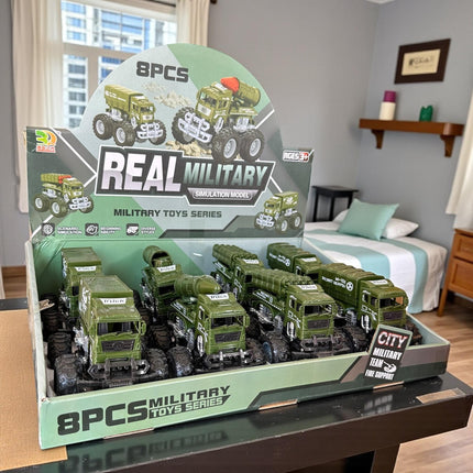 3 Carritos Fricción Militares de Juguete $36 c/u