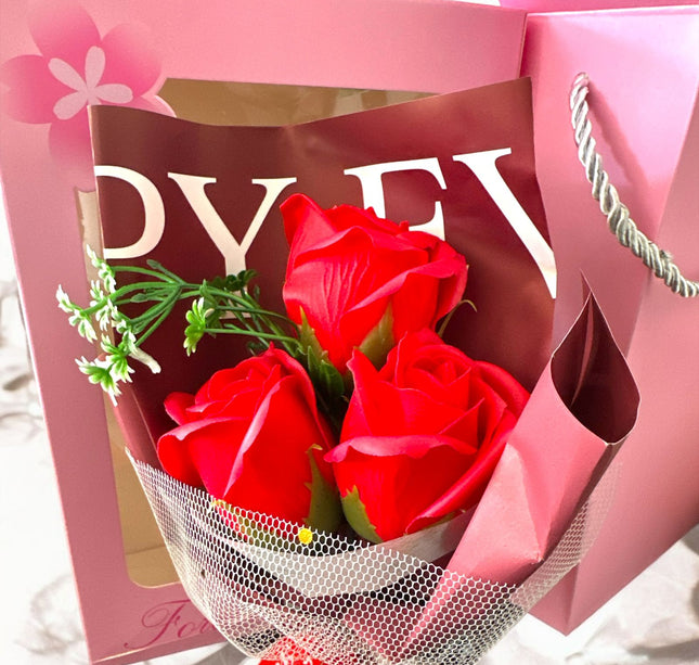 3 Caja con Rosas Jabón Regalo Día del Amor $85 c/u