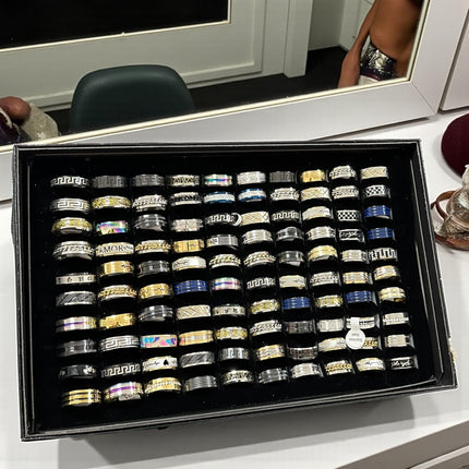 100 Anillos Acero Inoxidable Colores/Relieves Hombre $5.9 c/u