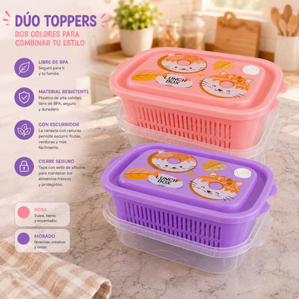 Dúos Toppers con Colador Colores