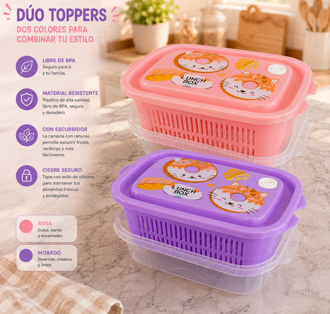 Dúos Toppers con Colador Colores