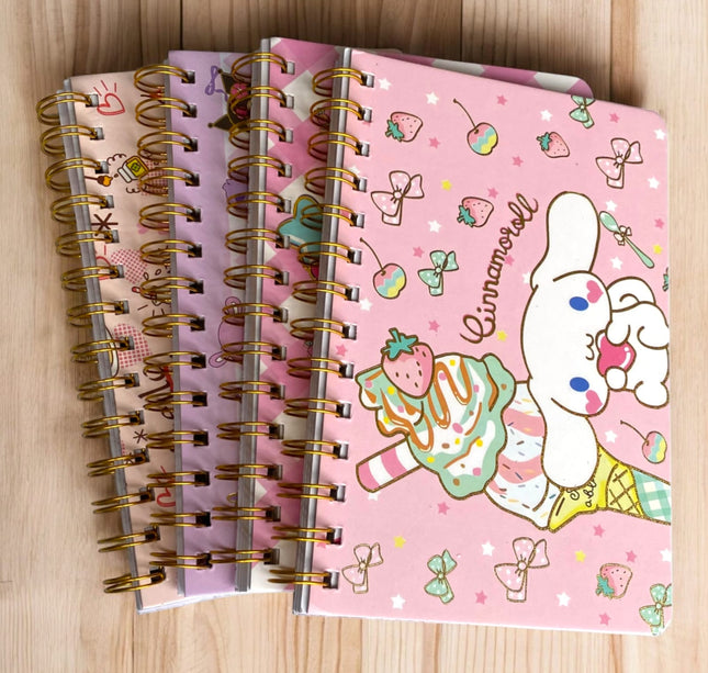 6 Agendas Sanrio con espiral $19.8 c/u