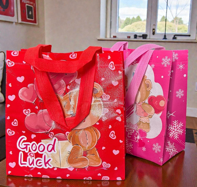 12 Bolsas Reutilizables Ositos "San Valentin" $5.9 c/u