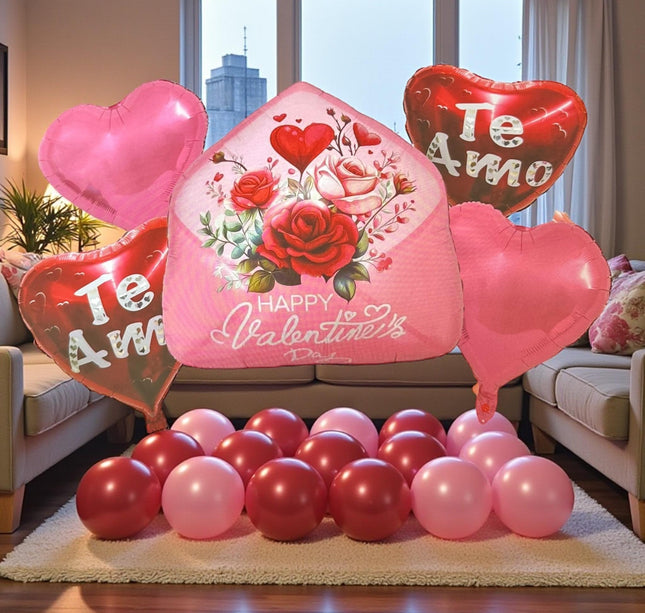 3 Sets 5 Globos Te amo  "San Valentin" $29 c/u
