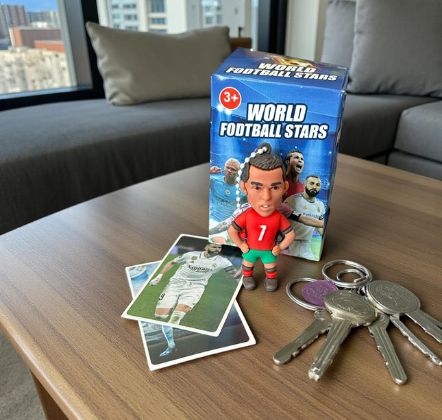 16 Llaveros Jugadores Futbol Sopresa con Tarjetas Coleccionables $10.5 c/u