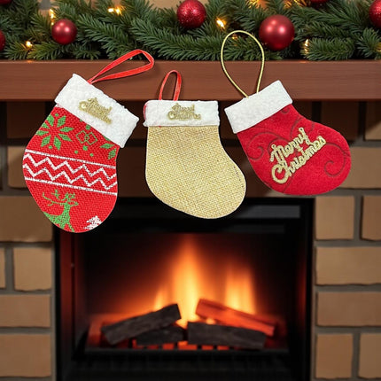 12 Botitas Navideñas Colgante 10cm * 7cm para decorar $5.9 c/u