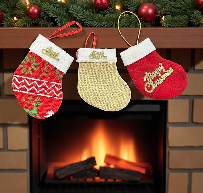 12 Botitas Navideñas Colgante 10cm * 7cm para decorar $5.9 c/u