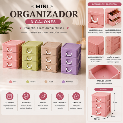 Exclusivo Tienda en linea 💥💎3 Mini Organizador de 3 Cajones $30 c/u