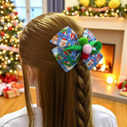 12 Moños Dobles Navideños con PomPom $6.5 c/u