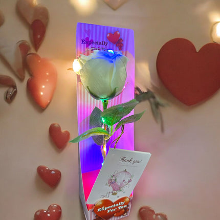 3 Rosa de Regalo con Luz y Tarjeta San Valentín $55 c/u