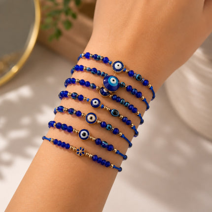12 Pulseras Ojo Turco Ajustables $6.65 c/u
