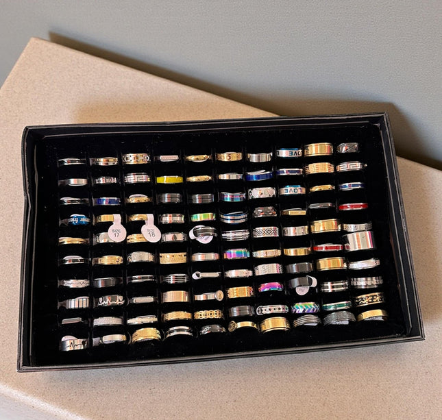 100 Anillos para Hombre Acero Inoxidable $3.5 c/u