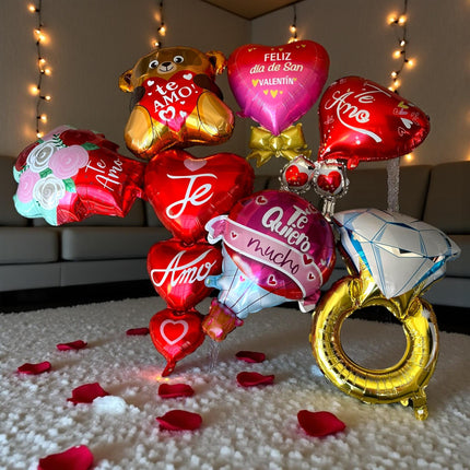 10 Globos Figuras San Valentin 18 Pulgadas $18 c/u