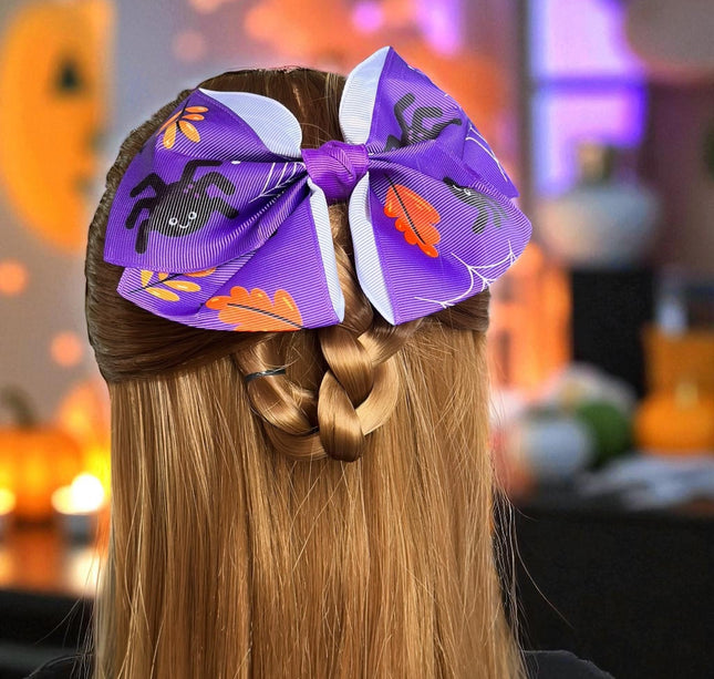12 Moños Halloween Grandes Estampados $10 c/u