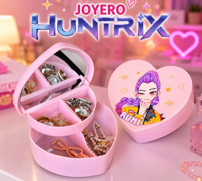 Joyero Guerreras K-Pop con Espejo en Forma de Corazon