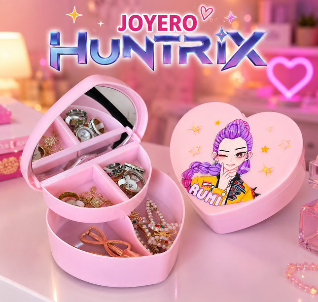 Joyero Guerreras K-Pop con Espejo en Forma de Corazon