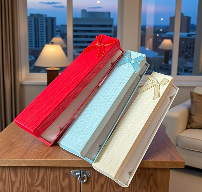 12 Cajas Regalo para Collares con Moñito $9 c/u