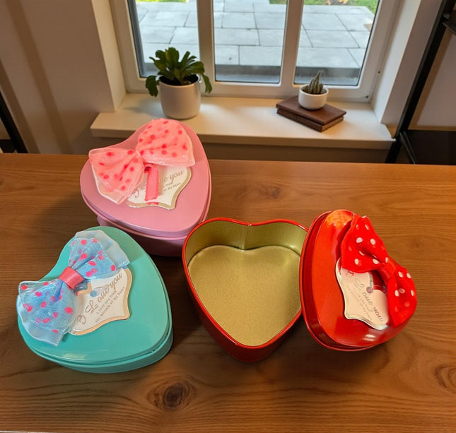 12 Cajitas Corazón Metalicas Colores $10.5 c/u