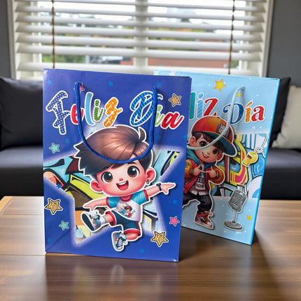 12 Bolsas para Regalo "Feliz Dia" $5.9 c/u