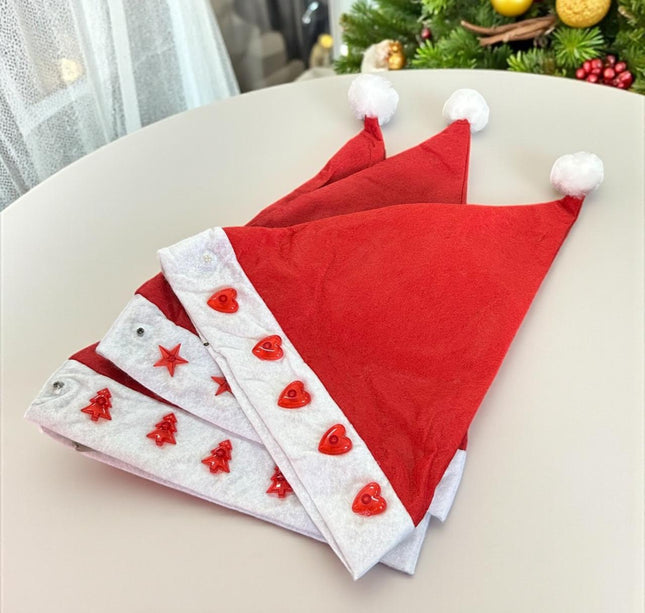 12 Gorros Navideños con Luz con Figuras 3D $20.84 c/u