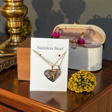 12 Duos de Collar Parejas Acero Inoxidable Dorado/Plateado $25.83 c/u