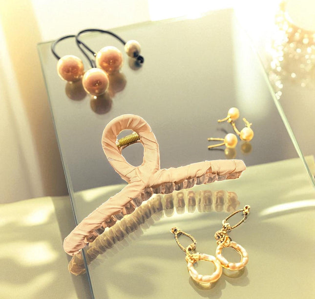 12 Pinzas para Cabello Decoradas con Liston $9.9 c/u