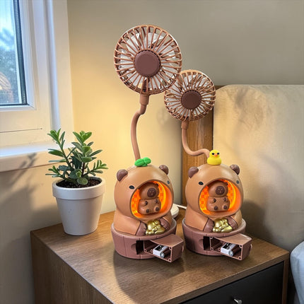 Ventilador Capibara Patito con Sacapuntas